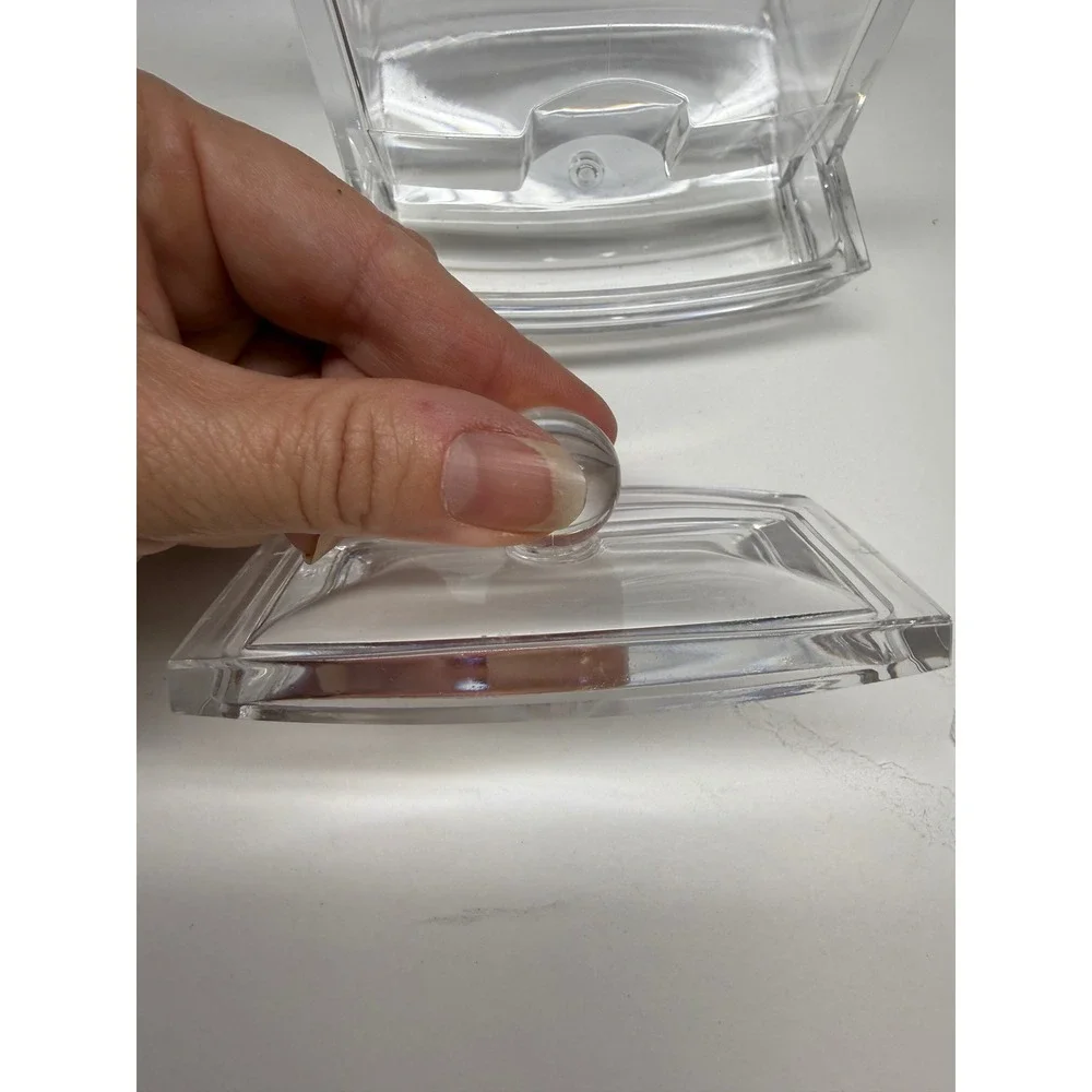 Clear Acrylic Cotton Swab Dispenser Gravity Fed Q-Tip Holder Vanity Organizer